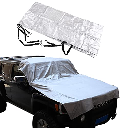 Image of PIUGILH Car Windshield Snow Cover Compatible with Hummer H2 2003-2009 /H3 2005-2009,Windshield Snow Ice Cover Sun Cover,All Weather Dustproof Windshield Cover,Protects Windshield from Rain, Sun, Frost
