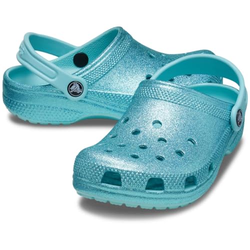 CROCS Classic Glitter Clog K - Pure Water - C13 , 206993-4SS-C13, Kids Unisex , Black , C13