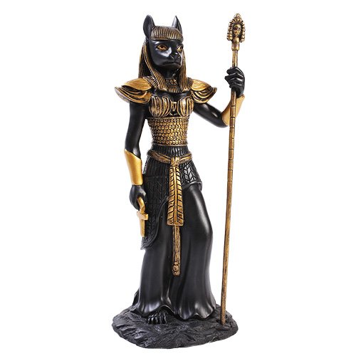 Estatua Decorativa Egipcia Bastet de Polyresina