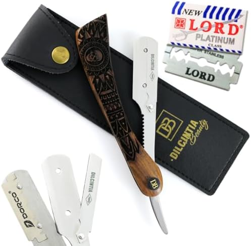 Navalhete para Barba Navalha Profissional Cabo Madeira Nobre Talh...