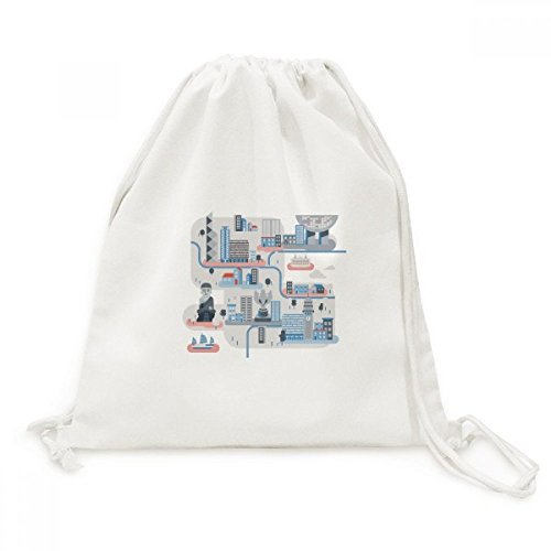 Sac cordon toile Hong Kong Voyage : sac à dos léger imprimé