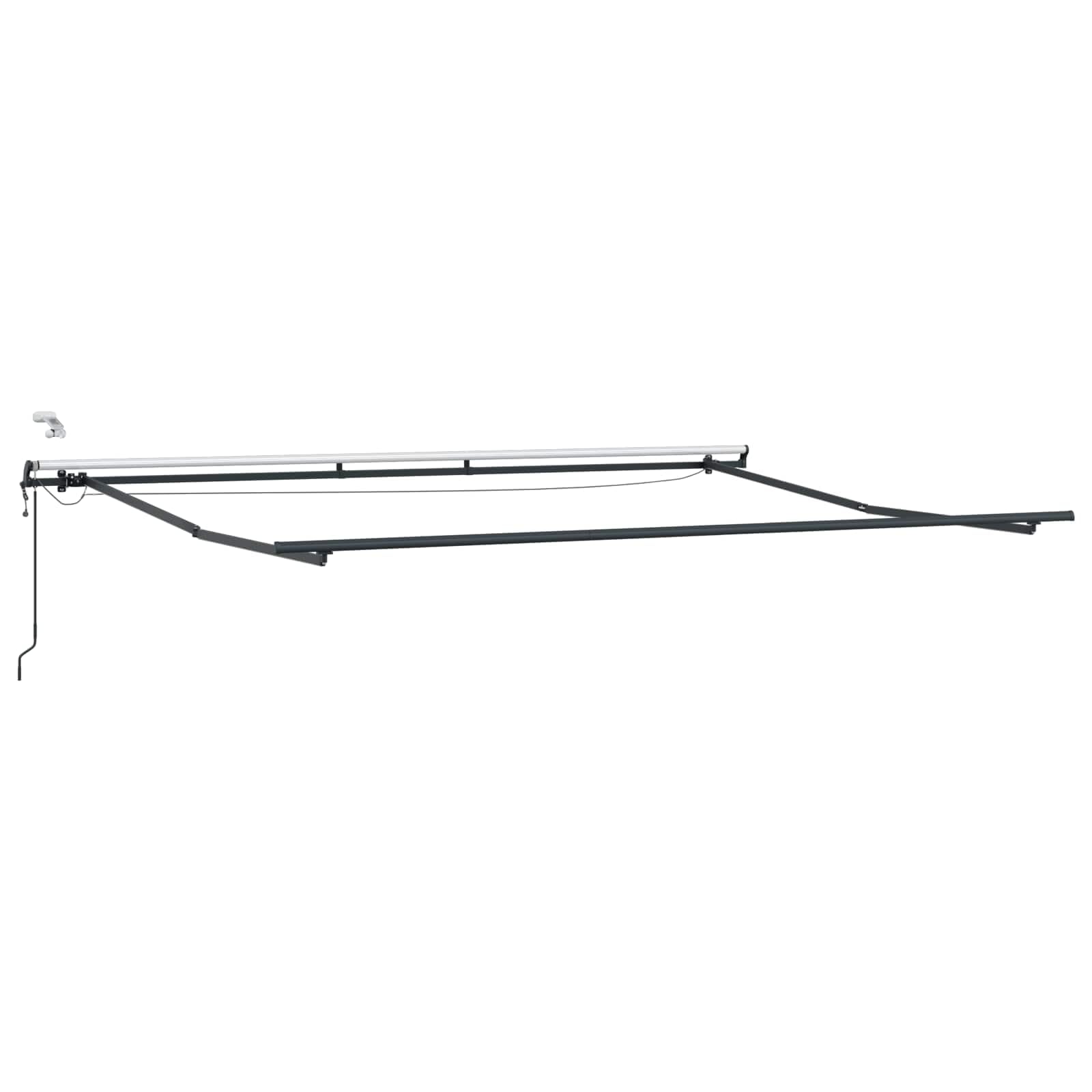 Toldo articulado de 500 x 350 cm con mando a distancia y sensor de viento, toldo retráctil de poliéster para terraza y jardín, protección solar, tela de toldo, color naranja y marrón