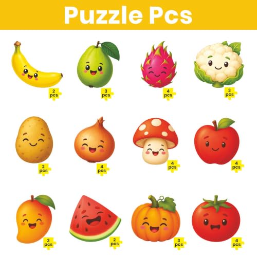 Image of Webby Fruits and Vegetables Level Up Jigsaw Puzzle for Kids