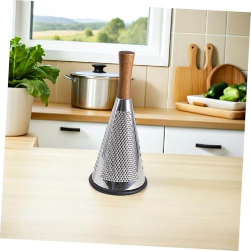 Rallador multifuncional de acero inoxidable con mango de madera miniatura 7