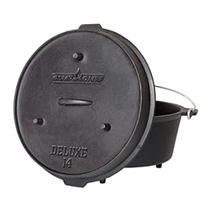 Camp Chef Deluxe 14 Dutch Oven – Cast Iron Dutch Oven with Lid & Lid Lifter for Indoor & Outdoor Cooking – 12 Quarts