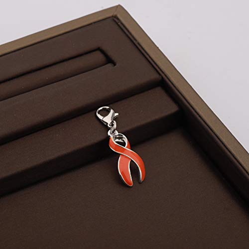 CHOORO Orange Awareness Ribbon Charm Zipper Pull Orange Awareness Ribbon Survivor Gift Leukemia Awareness Jewelry Leukemia Warrior Gift4