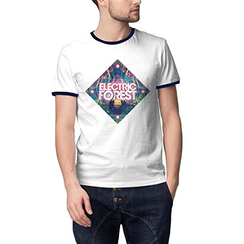 Hey HA Electric Forest Festival Logo Square Men's White T Shirt O-Neck Short