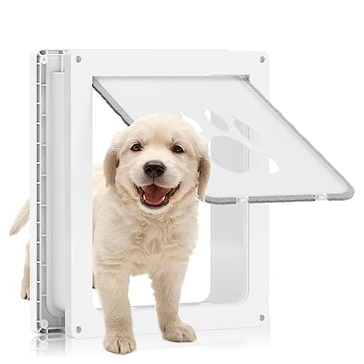 MIAOTONG Dog Doors for Medium Dogs, Upgrade Thicken, for Pets Up to 44 lb, Doggy Door with Security Cover and Magnetic Flap for Interior and Exterior Doors, Strong and Durable