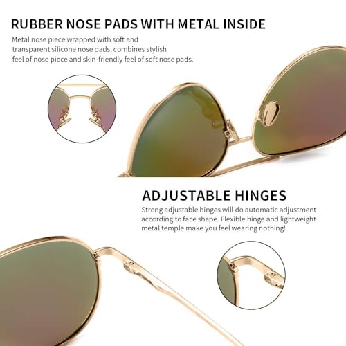 Image of SUNGAIT Women's Lightweight Oversized Aviator Sunglasses