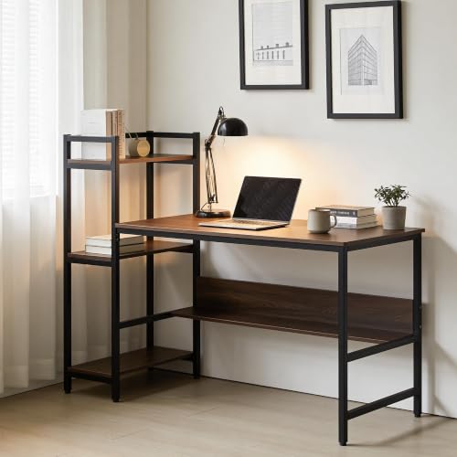 Image of Green Soul Harmony Computer Table for Home PC | Office Table for Home for Students and Adults | 3-Years Assurance | Rolex Brown | Installation Provided