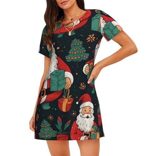 Chemise de nuit légère pour femme le cadeau de Noël parfait avec motif festif