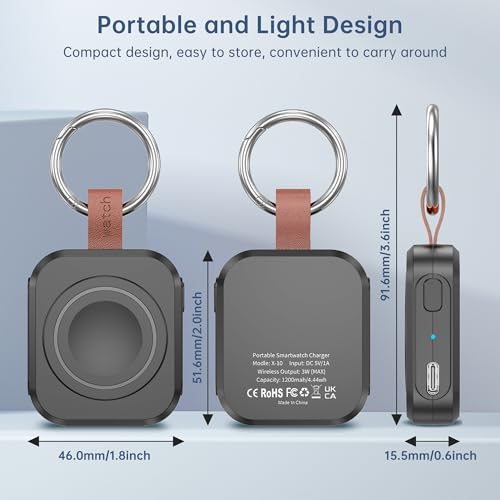Image of for Samsung Galaxy Watch Charger,1200mAh Portable Charger for Samsung Galaxy Watch 7 /Ultra /6 /6 Classic /5 /5 Pro /4 /3,Active 2 /1,Wireless Magnetic