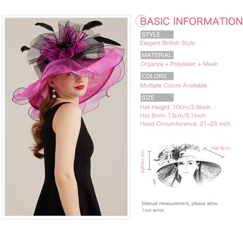 Sombrero de Dama Kentucky Derby con Ala Ancha miniatura 3