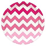 Birthday Express Chevron Pink Dinner Plates