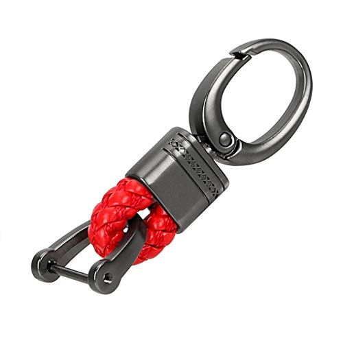 Preisvergleich Produktbild Fornateu Universal-Auto-Schlüssel-Halter-Zink... Autoschlüssel Fahrzeugstart Schlüsselring Schnalle Schlüsselanhänger Automotive Zubehör, Red Leder