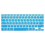 MOSISO Silicone Keyboard Cover Compatible MacBook Pro 13/15 Inch(with/Without Retina Display,2015 or Older Version), Older MacBook Air 13 Inch (A1466 / A1369, Release 2010-2017), Aqua Blue