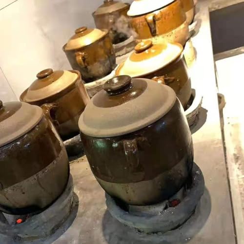 Olla de barro de 2l de cocina casera color khaki con doble asa 7