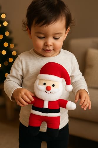 Image of Christmas Combo Plush Toys Set, Santa Claus and Snowman Decorations, Festive Holiday Home Decor, Soft Stuffed Figures Hight 35CM (Santa Snowman)