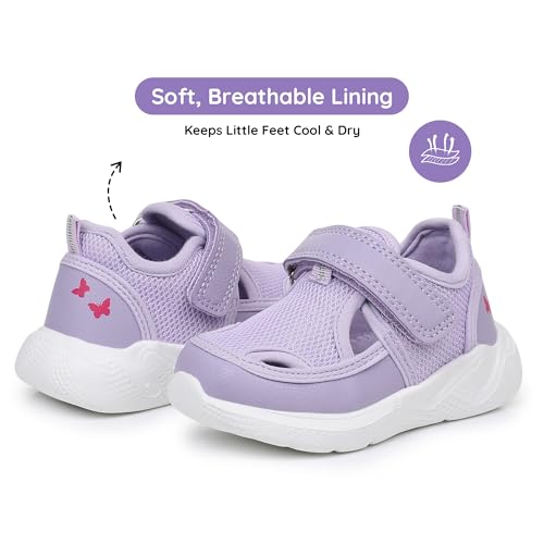 Image of Blikcon Infant & Toddler Boys and Girls Closed-Toe Sandals - Breathable Mesh First Walker Shoes with Adjustable Strap, Lightweight Non-Slip Summer Shoes for 6-24 Months