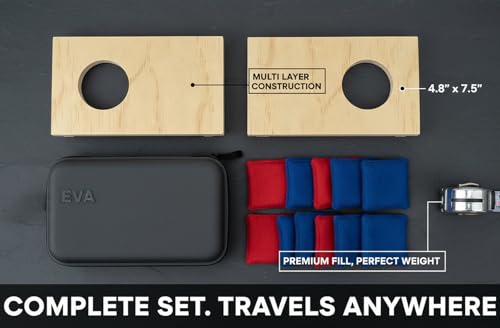 Image of Cornhole Set, Cornhole Boards with 8 Bean Bags,Portable Game Set for Travel Home Office Recreation Tailgate