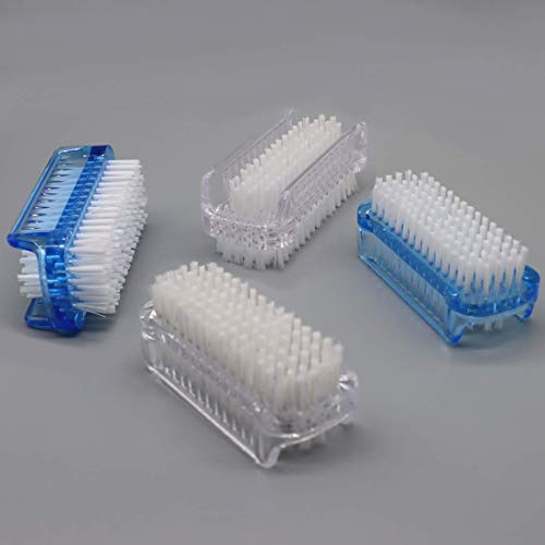 MEPOINT 2 Pcs Handle Grip Nail Brush Fingernail Cleaner Pedicure Scrub Foot Brushes Toes Cleaning Tool Kit (Multicolor) (PACK OF 2) (2-Double) - Image 5