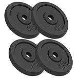 vidaXL 4X Discos de Pesas de Hierro Fundido 4x5 kg Fitness Musculación Gimnasio