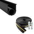 VEVOR Garage Door Threshold and Bottom Seals Kit, 16 FT U Shape+O Ring Universal Garage Door Bottom Seal Weatherstrip PVC, Combine with Weatherproof Garage Threshold Seal Strip with Adhesive, Black