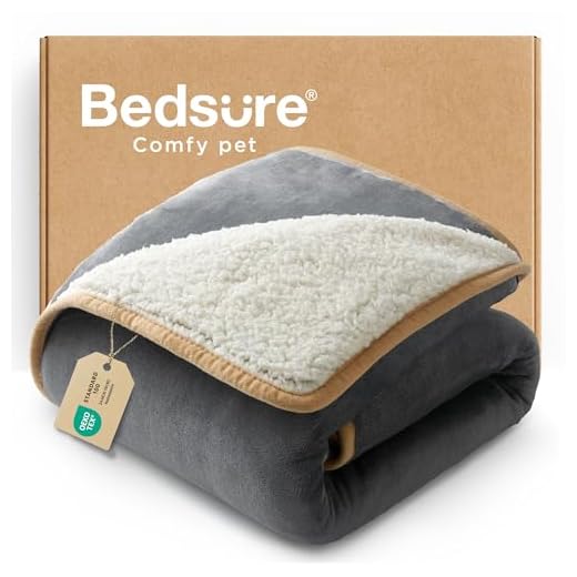 Bedsure Waterproof Dog Blankets for Small Dogs - Small Cat Blanket Washable for Couch Protection, Sherpa Fleece Puppy Blanket, Soft Plush Reversible Throw Furniture Protector, 25"X35", Grey