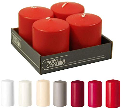 Bougies piliers de l'Avent couleur rubis, une finition haut de gamme