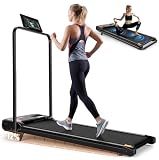 ANCHEER Folding Walking Pad Vibration with Handle, 1500W Portable Treadmill with 12% Incline & 8 Modes, 350lb Under Desk Vibration Treadmills for Home/Office,Installation-Free (Night Black1)