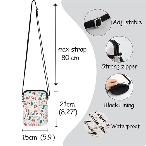 MNIGIU Asthma Inhaler Crossbody Bag Asthma Fighter Gift Wheezy Shoulder Bag Asthma Awareness Gift Respiratory Gifts2