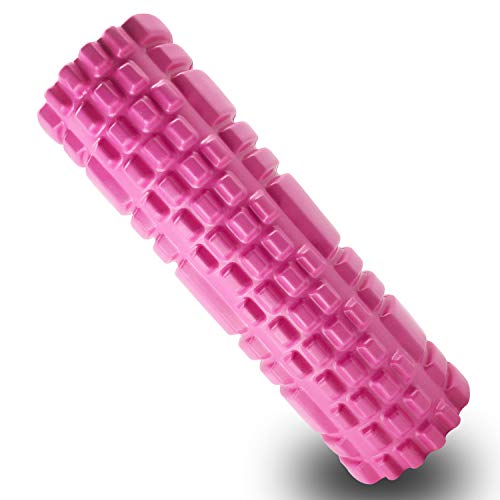 Rodillo de espuma Gute, rodillo de ejercicio, para masaje muscular de tejido profundo ligero, ultra ligero y núcleo hueco para corredor, atleta, amante del yoga (rosa)