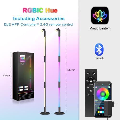 Lámpara de pie RGB con diseño moderno y cabezal orientable 2