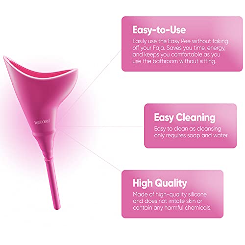The Original Yesindeed Female Urination Device Silicone Funnel Urine Cups Portable Urinal For Women Standing Up To Pee Reusable Easy To Clean, For After Surgery, Outdoor +Extension Tube (Purple) #TOP4