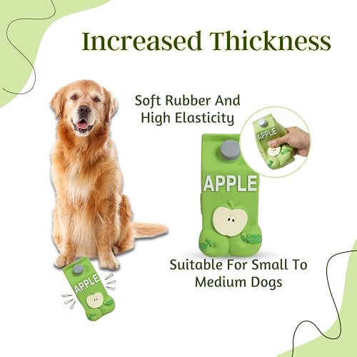 Image of Foodie Puppies Natural Latex Squeaky Play Drink Chew Toy - (Apple Juice Toy) for Small to Medium Dogs | Durable, Interactive, Fetch & Chew Safe Play Toy | Reduce Separation Anxiety