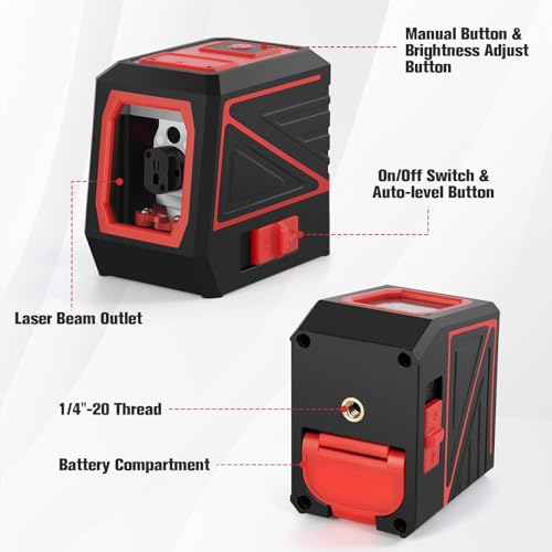 image for KOXOBET Laser Level with Tripod, 100 feet Green Cross Line Self Rotary