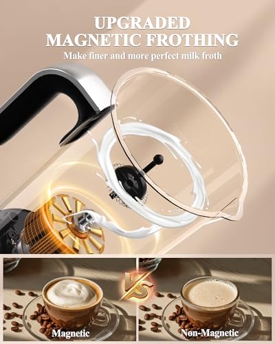 Image of 4 in 1 Electric Milk Frother: Automatic Milk Steamer Large Capacity Hot & Cold Coffee Foam Froth Maker, Milk Warmer Foamer for Latte, Cappuccino, Hot Chocolate