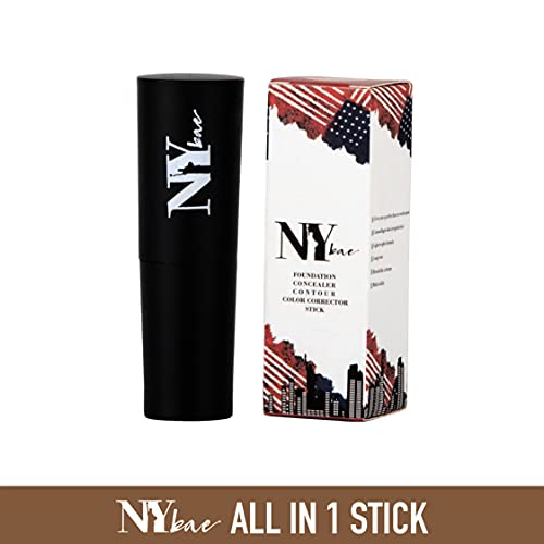 Image of NY Bae All In One Stick - Foundation Concealer Contour Color Corrector Stick | Flawless Texture, Natural Finish | For Dusky Skin - Do the Harlem Dance - Toffee 6