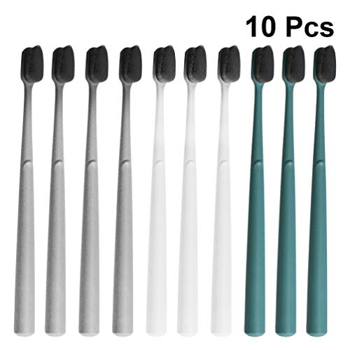 EXCEART 10Pcs Erwachsene Zahnbürste Extra Saubere Zahnbürste Vollkopf Weiche Tragbare Einrohr- für Reisen im Freien Camping (Zufällige Farbe) – Bild 8
