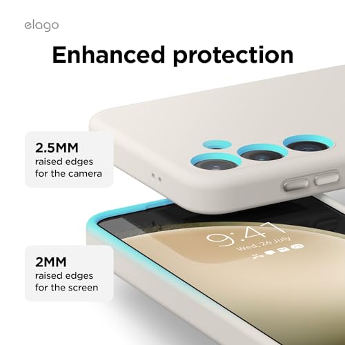 elago Liquid Silicone for Samsung Galaxy S24 Plus case cover Full Body Screen Camera Protective, Shockproof, Slim, Anti-Scratch Soft Microfiber Lining - Stone
