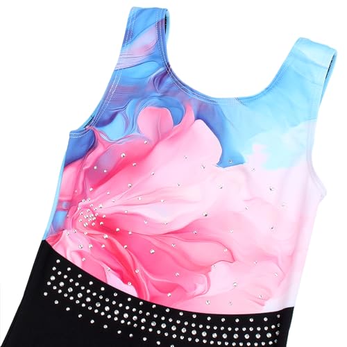 Image of MODAFANS Leotards for Girls Gymnastics with Shorts Dance unitards Tumbling Biketards with Hair Scrunchie for3-13T