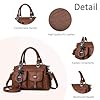 DORRISO Mode Sac à Bandoulière Femmes Vintage Sac à Main Élégant Petit Sac Fourre Tout PU Cuir Poches Multiples Sac D'épaule pour Voyage Travail Achats Quotidien Date Femme Sac à Poignée Brun #4