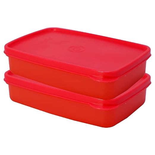 Bon Bon Big Lunch Box for Kids, Office Men & Women, Box with Compartments, PP Food Grade, Microwave Safe, Reusable Lunch Box, Leak Proof, 2 Pcs of 1100 ml, Grey Color