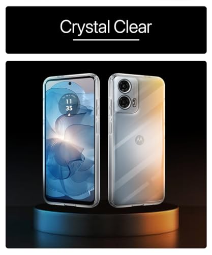 Image of WOW IMAGINE Crystal Clear Transparent Back Case Cover for Motorola Moto G24 Power 5G | Full Device & Camera Protection Shockproof TPU Silicone Back Cover Case - Transparent