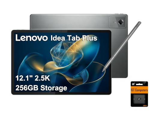 Image of Lenovo Idea Tab Plus AI Tablet, 12 inch 3K QHD+, Tab Pen Plus, 8GB RAM, 256GB | (128GB+128GB SD Card), 8-Core MediaTek, Touchscreen,13-Hr Long Battery Life, Lightweight, for Student & Gaming, Android OS