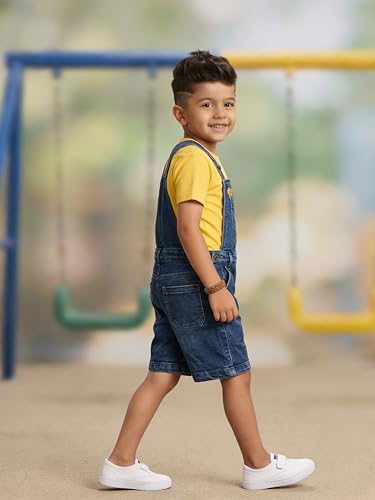 Image of KiddoPanti Boys Denim Dungaree Shorts