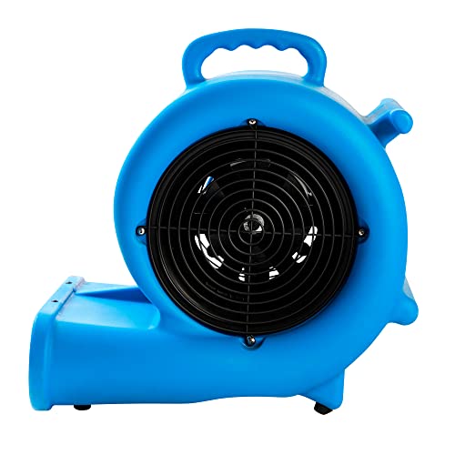 MOUNTO 2-Speed Air Mover Blower 1/3HP 2000+ CFM Flood Dryers with GFCI Dual Power Outlet (Dark Blue)