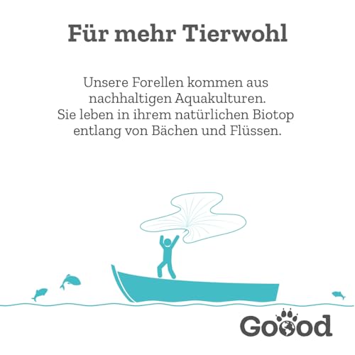 Goood Adult Nachhaltige Forelle Probierpaket – 300g Trockenfutter, 400g Nassfutter, 2X 100g Snacks - Hundefutter mit hochwertigen Proteinen, getreidefrei – für alle Rassen und Größen