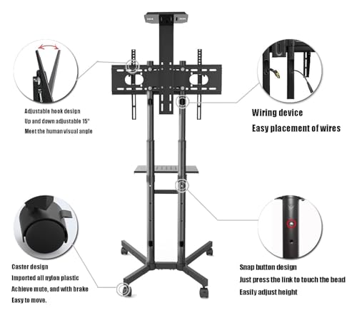 Soporte móvil para TV con ruedas para pantallas de 32-70 pulgadas miniatura 6