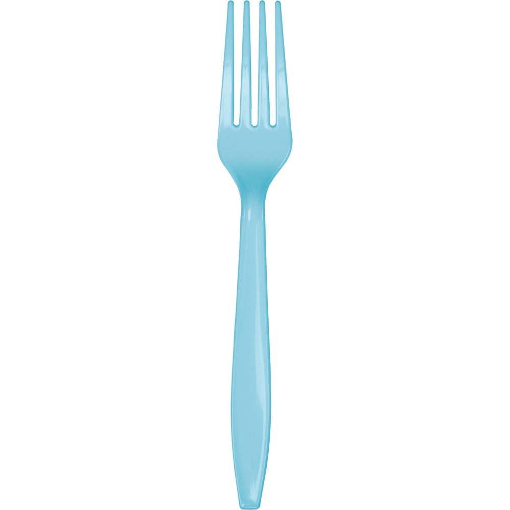 Trendware Pastel Blue Plastic Forks, 72 Count